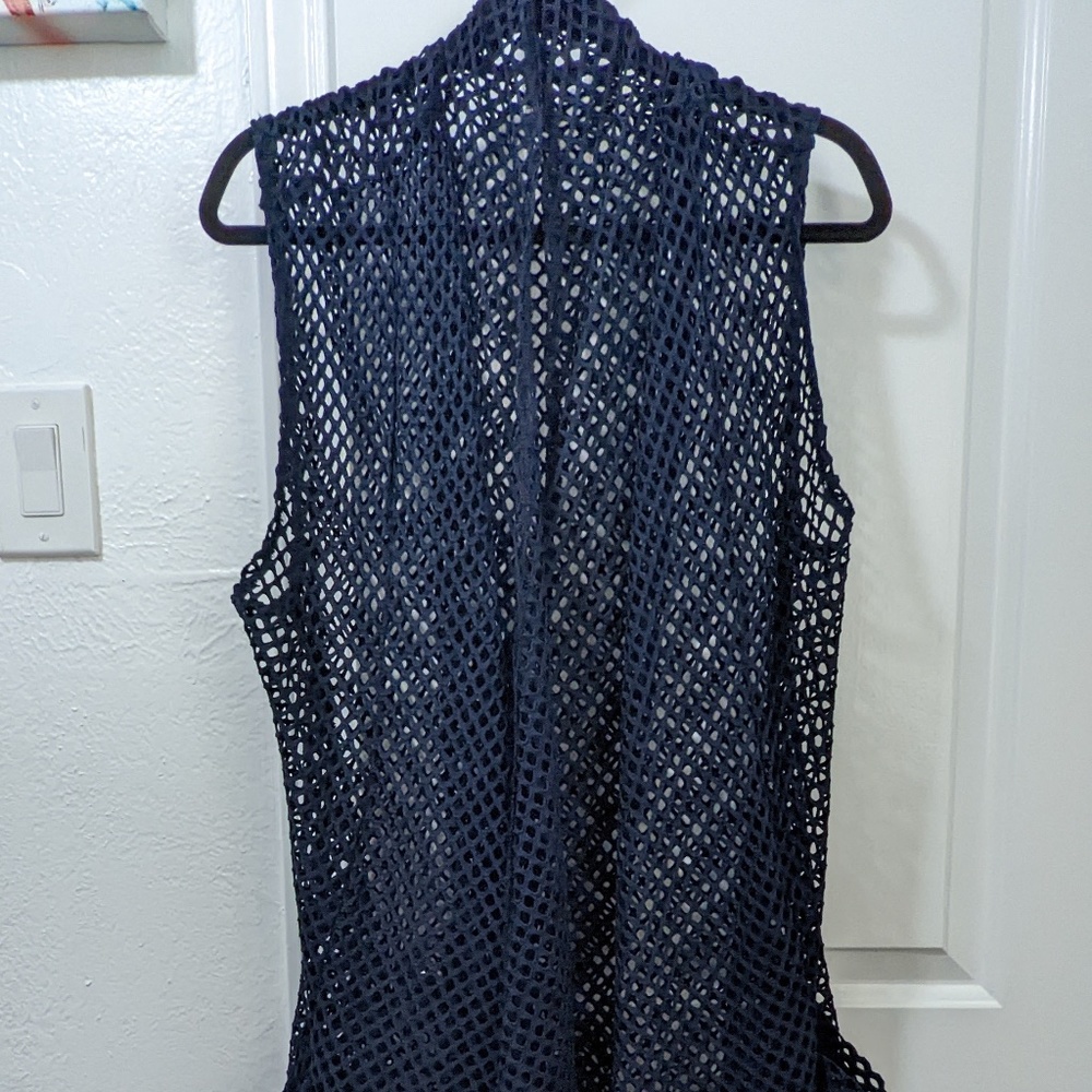 Coofandy Slinky Brand Women Size M Open Waterfall Lace Net Sleeveless